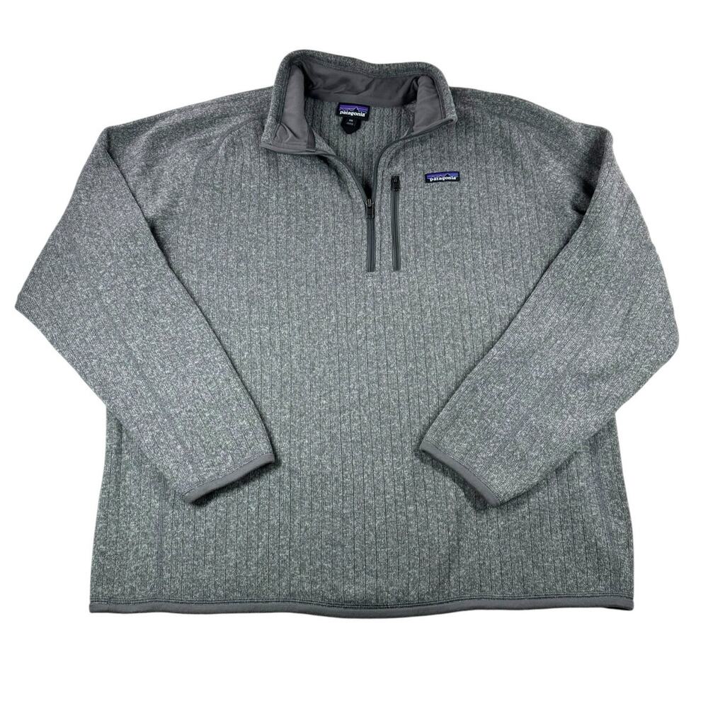 Patagonia Better Sweater 1/4 Zip Mens XXL Ribbed Knit Grey Pullover Outdoor